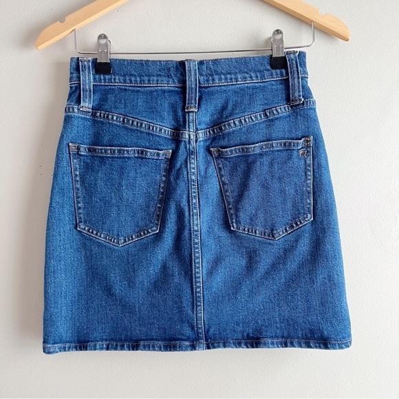 Madewell‎ Stretch Denim Straight Miniskirt Button Front, Size 25 - Picture 9 of 10
